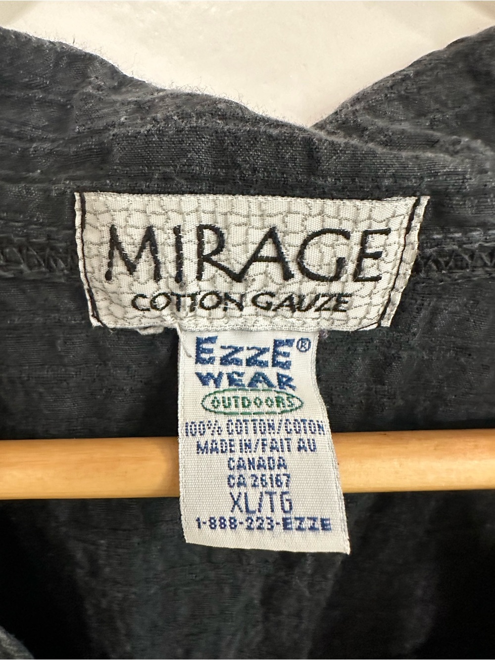 Vintage Retro 100% Cotton Gauze Washed Black Oversized Button Down Shirt Size XL - Picture 4 of 6